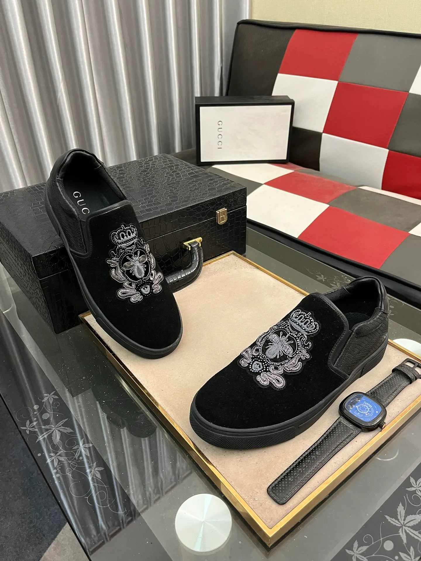 Men's Men's Shoes💰360⌚️⌚️《GUCCI》The latest hot-selling casual shoes, top brand [seduce] luxury~purchase, top~quality. Products sold at the counter [Qiang] The original fabric adopts 3D embroidery technology ➕ Comfortable sheepskin lining, available in 38-443️⃣ styles